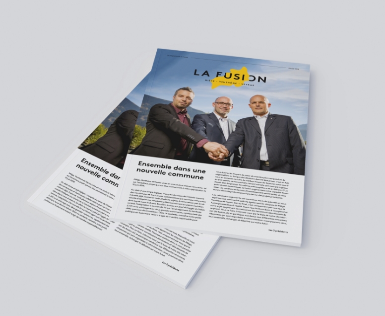 Campagne de communication Noble-Contrée Fusion des communes de Veyras, Miège et Venthône